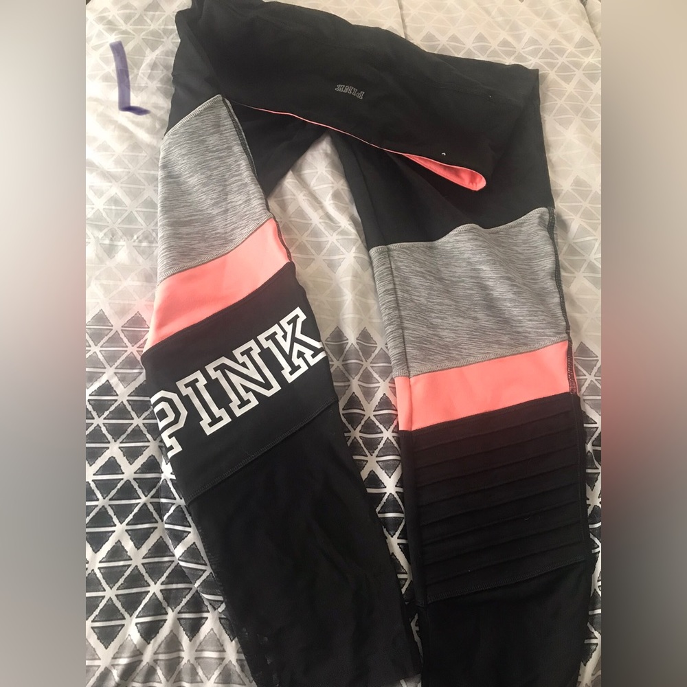 Pink Victoria’s Secret mesh leggings